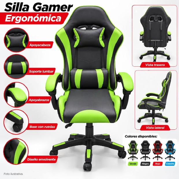 &ua SILLA GAMER 2 ALMOHADONES